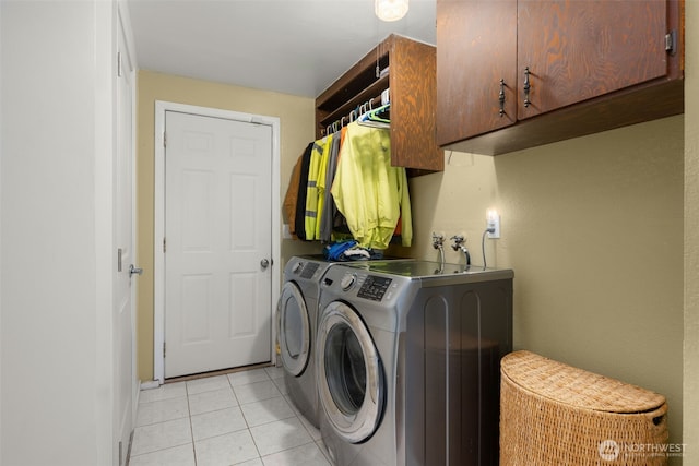 33046 38th Ave SW, Federal Way, WA 98023 - washroom with washer and dryer, cabinet space, and light tile patterned floors
