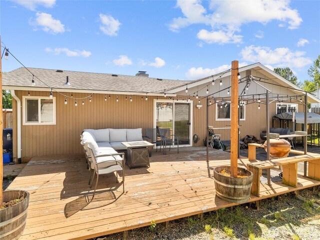 8828 S K St, Tacoma, WA 98444 - wooden deck with outdoor lounge area