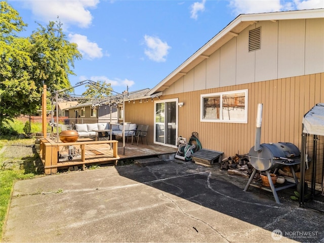 8828 S K St, Tacoma, WA 98444 - view of patio / terrace featuring outdoor lounge area and a deck