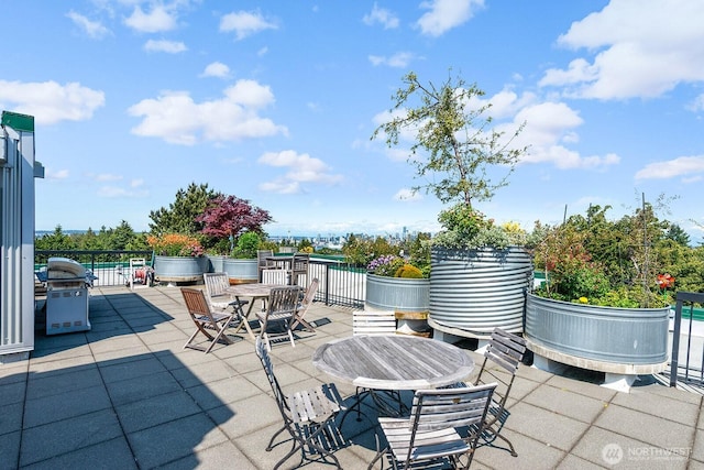 2331 42nd Ave SW Unit 206, Seattle, WA 98116 - view of patio / terrace featuring area for grilling and outdoor dining area