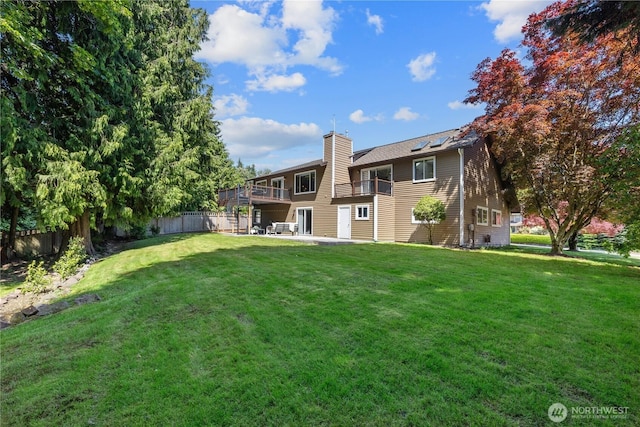 18620 29th Ave SE, Bothell, WA 98012 - rear view of house featuring a chimney, a patio area, and a balcony