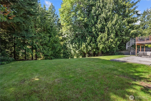 18620 29th Ave SE, Bothell, WA 98012 - view of yard featuring a patio, stairway, and a deck