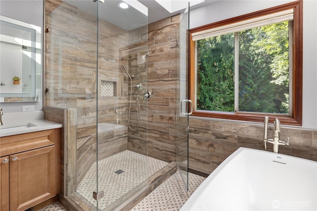 18620 29th Ave SE, Bothell, WA 98012 - full bath with a soaking tub, a shower stall, and vanity