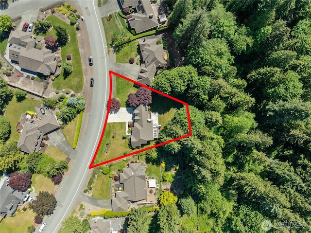 18620 29th Ave SE, Bothell, WA 98012 - aerial perspective of suburban area with property boundaries highlighted