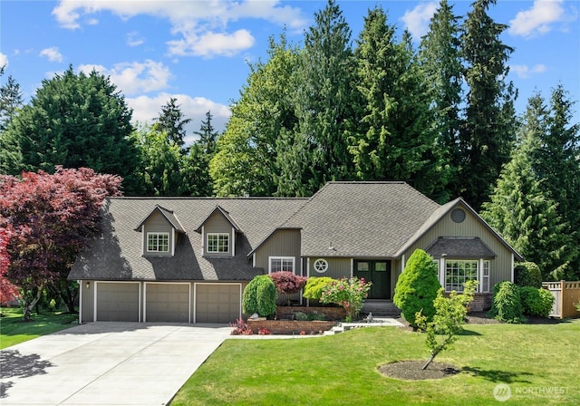 18620 29th Ave SE, Bothell, WA 98012 - view of front facade with driveway, a front lawn, an attached garage, and a shingled roof