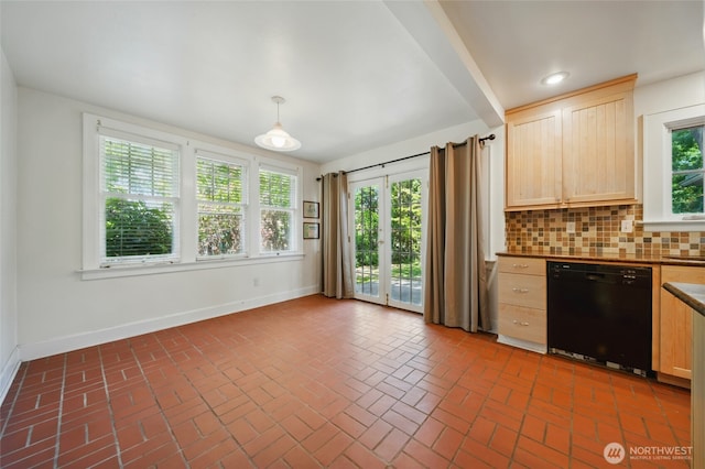 827 Hobson St, Walla Walla, WA 99362 - kitchen featuring dishwasher, light brown cabinets, and baseboards