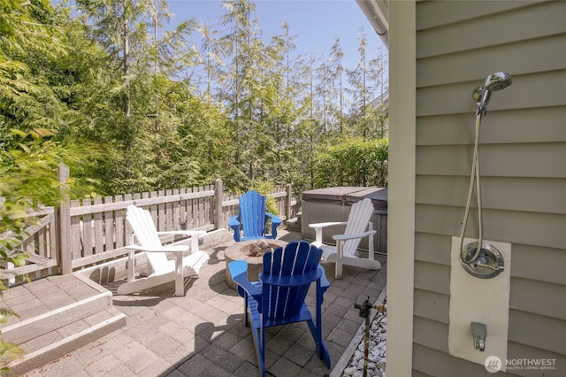 191 Compass St, Pacific Beach, WA 98571 - view of patio with a hot tub
