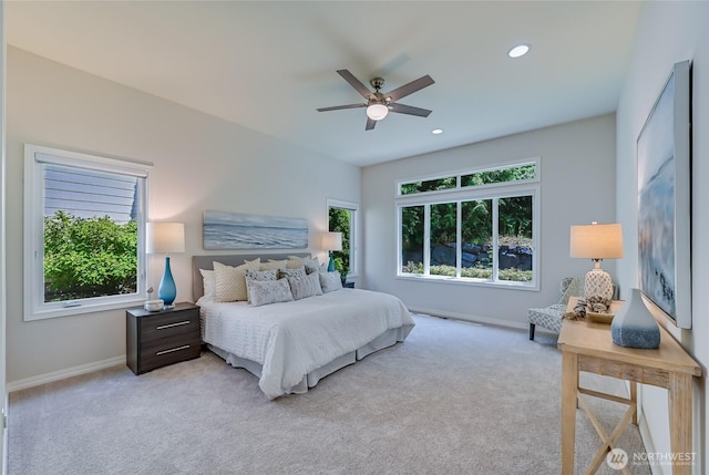 22879 NE 127th Way, Redmond, WA 98053 - carpeted bedroom with baseboards, recessed lighting, and ceiling fan
