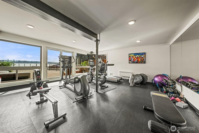 2360 43rd Ave E Unit 213, Seattle, WA 98112 - workout area with plenty of natural light and recessed lighting