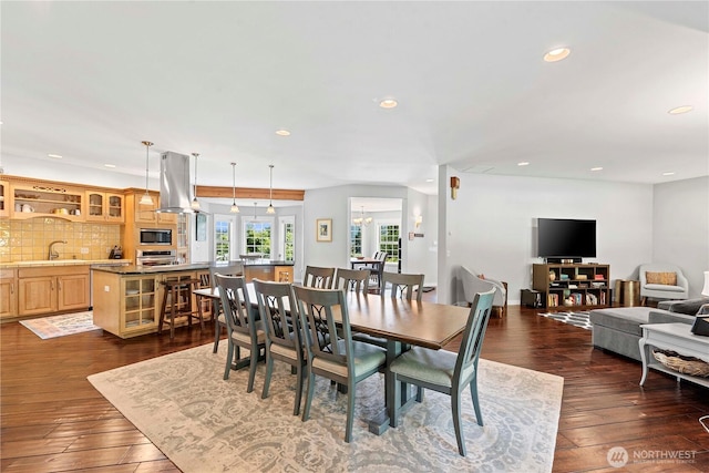 10552 Ski Hill Dr, Leavenworth, WA 98826 - dining area featuring recessed lighting and dark wood-style floors
