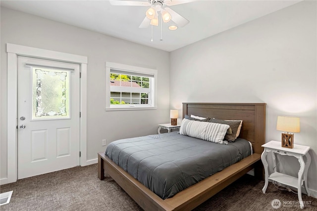 10552 Ski Hill Dr, Leavenworth, WA 98826 - bedroom with carpet floors and ceiling fan