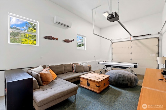 10552 Ski Hill Dr, Leavenworth, WA 98826 - garage featuring a wall mounted AC and a garage door opener