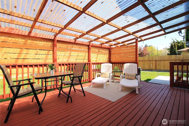 1625 E 61st St, Tacoma, WA 98404 - deck featuring a pergola and outdoor dining area