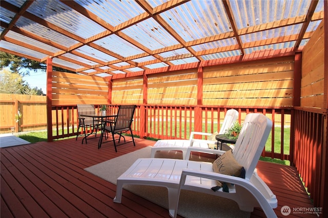 1625 E 61st St, Tacoma, WA 98404 - deck featuring outdoor dining space and a pergola