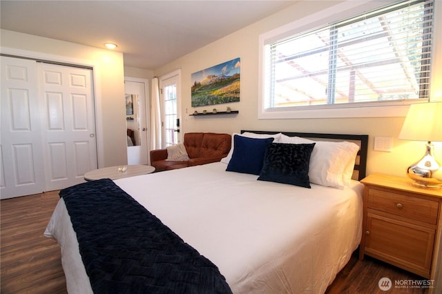 1625 E 61st St, Tacoma, WA 98404 - bedroom featuring dark wood-style floors and a closet