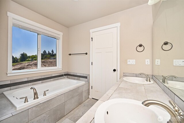 627 68th Ave E, Tacoma, WA 98424 - bathroom with a garden tub and double vanity