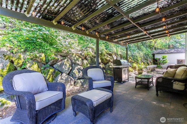 37326 19th Pl S, Federal Way, WA 98003 - view of patio / terrace featuring outdoor lounge area, grilling area, and a pergola
