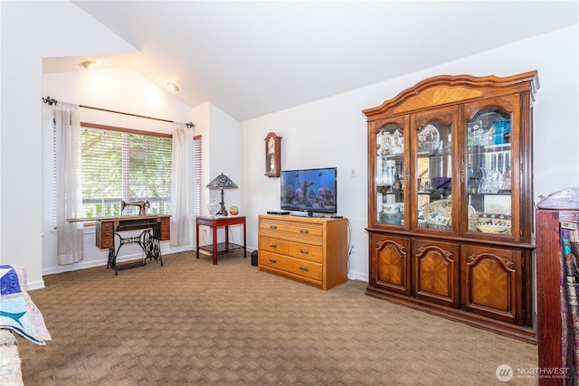 37326 19th Pl S, Federal Way, WA 98003 - living area featuring lofted ceiling, carpet, and baseboards