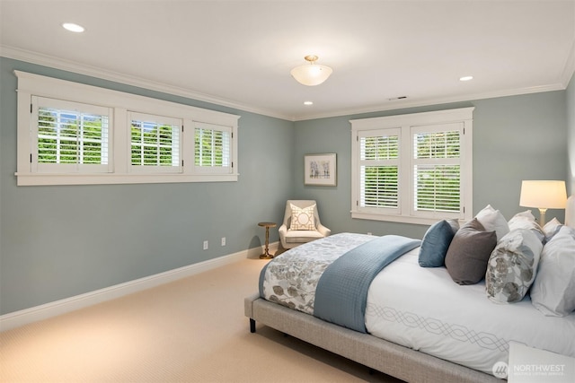 1325 Broadmoor Dr E, Seattle, WA 98112 - bedroom with carpet floors, baseboards, crown molding, and recessed lighting