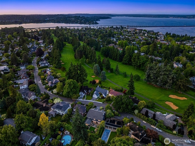 1325 Broadmoor Dr E, Seattle, WA 98112 - aerial view at dusk of a water view and a residential view