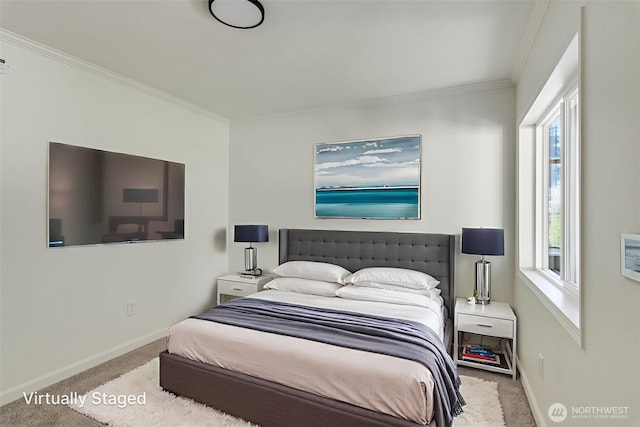 8048 S Ainsworth Ave, Tacoma, WA 98408 - carpeted bedroom with ornamental molding and baseboards