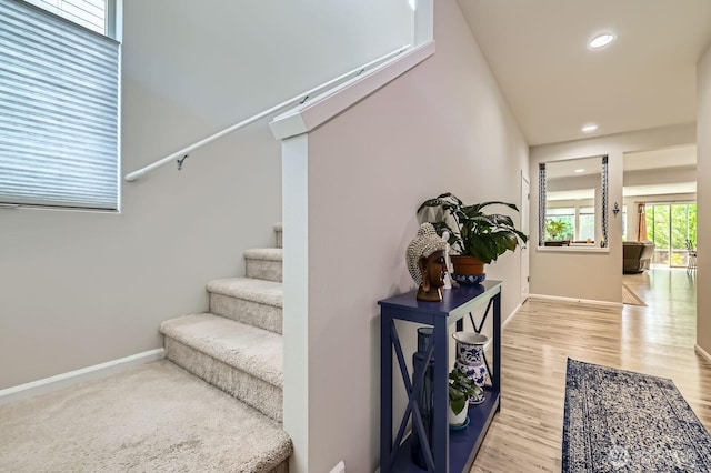 12726 36th Pl NE, Lake Stevens, WA 98258 - stairway featuring baseboards, recessed lighting, and wood finished floors