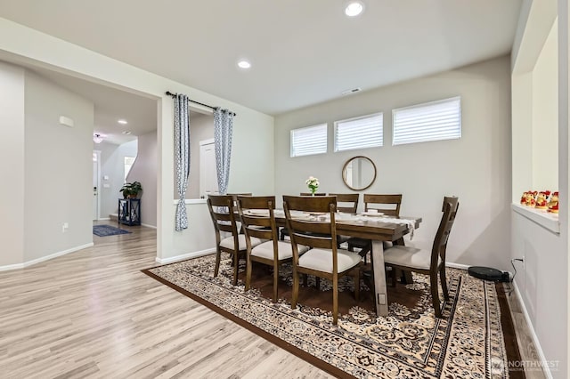 12726 36th Pl NE, Lake Stevens, WA 98258 - dining space with light wood-style floors, baseboards, and recessed lighting