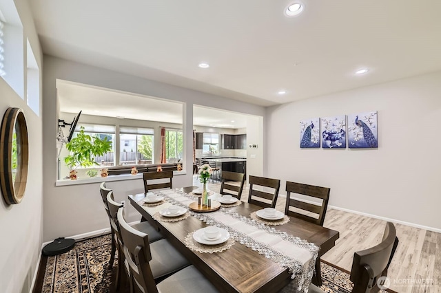 12726 36th Pl NE, Lake Stevens, WA 98258 - dining room with wood finished floors, recessed lighting, and baseboards