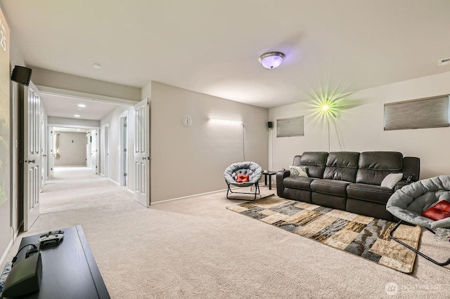 12726 36th Pl NE, Lake Stevens, WA 98258 - living room featuring carpet floors and baseboards