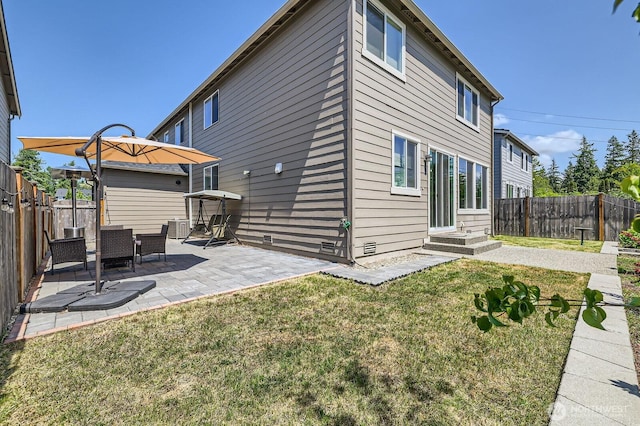 12726 36th Pl NE, Lake Stevens, WA 98258 - rear view of property featuring cooling unit, a patio, and entry steps