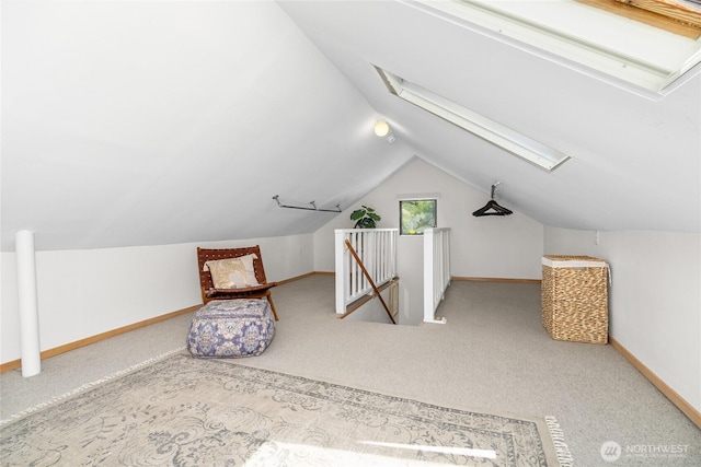 4742 22nd Ave SW, Seattle, WA 98106 - bonus room with a skylight, carpet, baseboards, and lofted ceiling