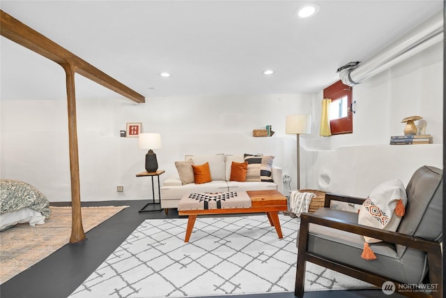 4742 22nd Ave SW, Seattle, WA 98106 - living room with recessed lighting and concrete floors