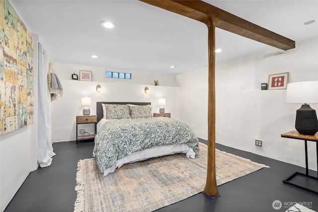 4742 22nd Ave SW, Seattle, WA 98106 - bedroom with concrete floors and recessed lighting