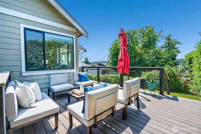 4742 22nd Ave SW, Seattle, WA 98106 - wooden terrace with an outdoor hangout area