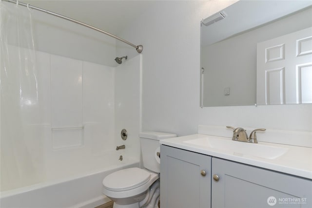 2539 123rd Ave SW, Olympia, WA 98512 - full bath with vanity, toilet, and shower / bath combination with curtain
