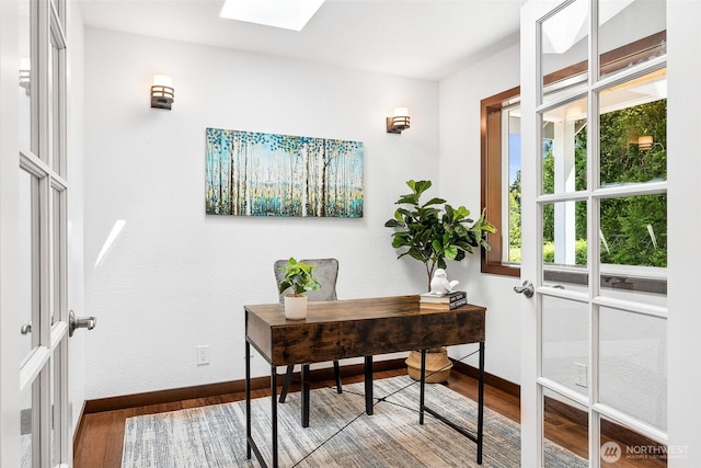 931 Oyster Bay Ct, Bremerton, WA 98312 - office space with a skylight and wood finished floors