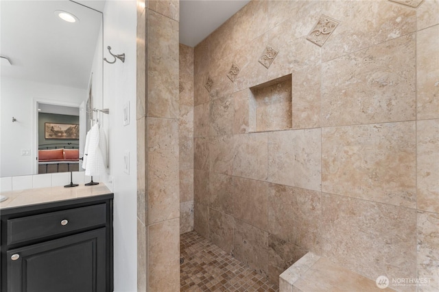 1906 Lion Pl, Wenatchee, WA 98801 - bathroom with tiled shower and vanity