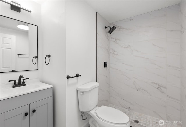 16514 Wallingford Ave N, Shoreline, WA 98133 - full bathroom featuring vanity, toilet, and a marble finish shower