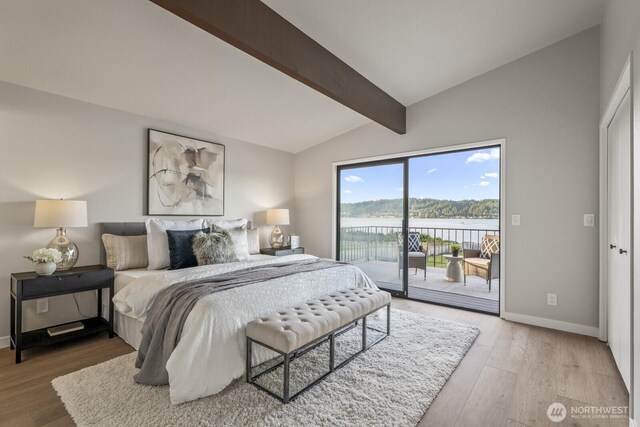 5110 NW Sammamish Rd, Issaquah, WA 98027 - bedroom featuring access to outside, light wood finished floors, and baseboards