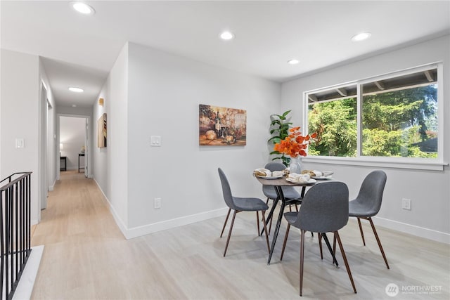 4426 NE 17th St, Renton, WA 98059 - dining room featuring light wood-style flooring, recessed lighting, and baseboards