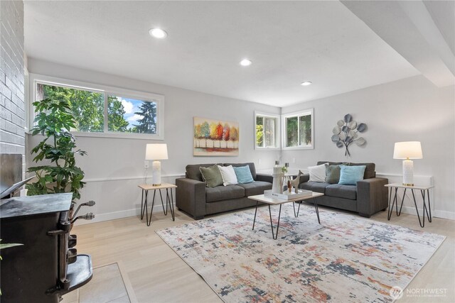 4426 NE 17th St, Renton, WA 98059 - living room featuring wood finished floors, recessed lighting, and baseboards