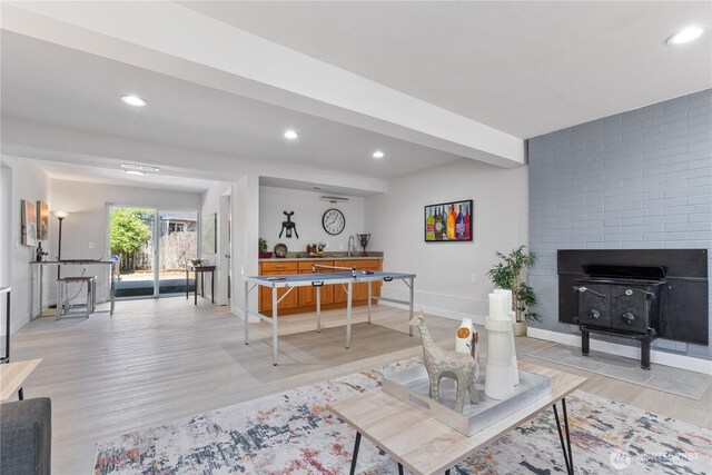 4426 NE 17th St, Renton, WA 98059 - living area with light wood-style flooring, recessed lighting, and baseboards