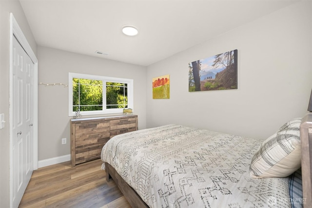 649 Summit Pl, Sedro Woolley, WA 98284 - bedroom with wood finished floors, a closet, and baseboards