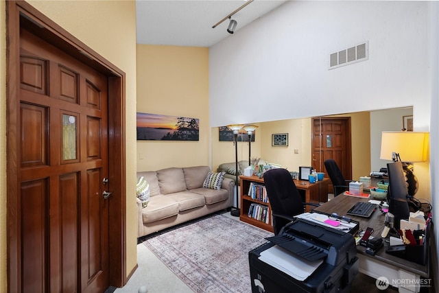 2711 Grampin Ct SE, Olympia, WA 98501 - office with a high ceiling and track lighting