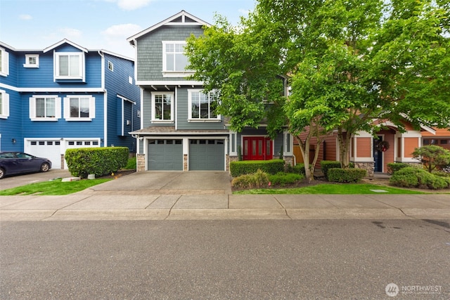 17826 20th Ave SE, Bothell, WA 98012 - craftsman-style house featuring stone siding, concrete driveway, and a garage