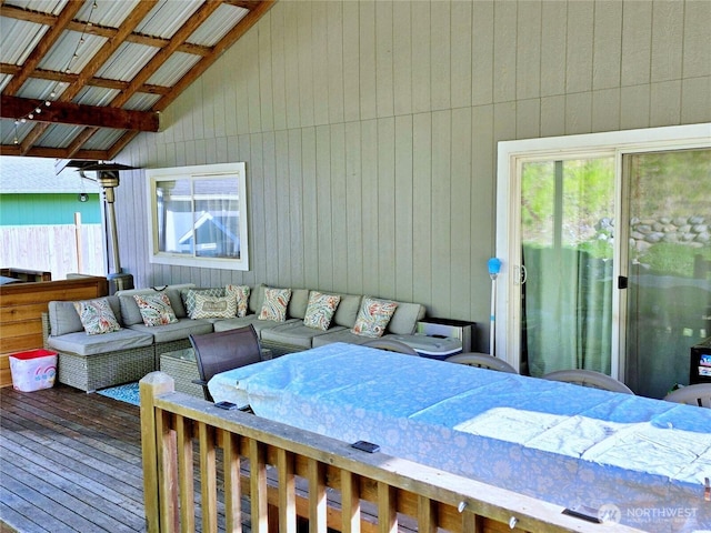 19523 71st Ave E, Spanaway, WA 98387 - wooden deck with an outdoor living space