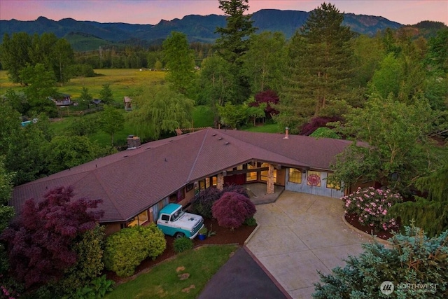41506 292nd Way SE, Enumclaw, WA 98022 - aerial view at dusk of a mountain view