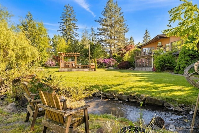41506 292nd Way SE, Enumclaw, WA 98022 - view of grassy yard with a pergola