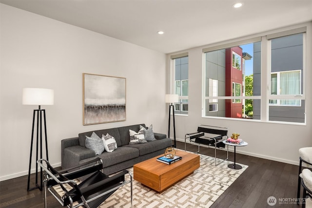 818 25th Ave S Unit A, Seattle, WA 98144 - living area featuring wood-type flooring and recessed lighting