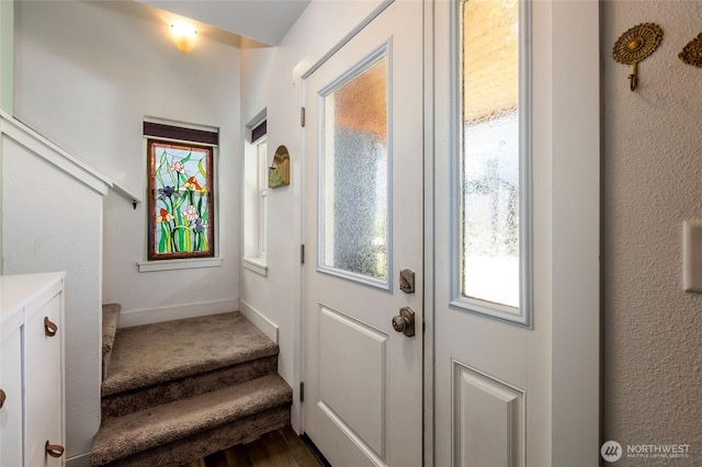 585 Finnegan Rdg, Friday Harbor, WA 98250 - entryway with stairway and baseboards